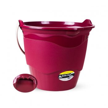 Kit 3 Baldes Multiuso 8 Litros Reforçado c/ Alça Plástica Bico Pegador Colorido MARSALA