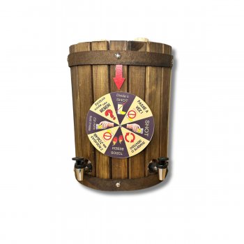 Pingometro Roleta 2 Garrafas 1 Litro Dispensador de Bebidas Bar Rústico Madeira Pinus