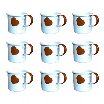 KIT 100 Canecas MINI 150ML C/ Mancha Vaca- MARROM