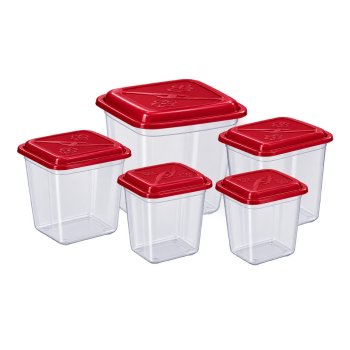 Kit Conjunto Mantimento 05 Peças Transparente Cor Sortida