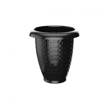 Kit com 2 Vasos Rattan Para Flores Jardim para Casa e Apartamento 26 Lts Preto